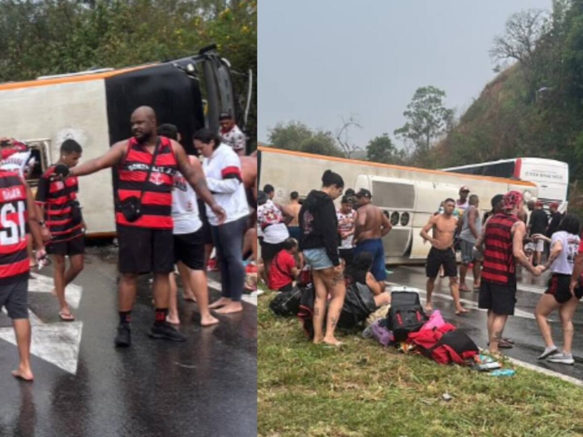 Bus con hinchas de Flamengo que viajaba a Argentina volcó y dejó más de 40 heridos: algunos están graves