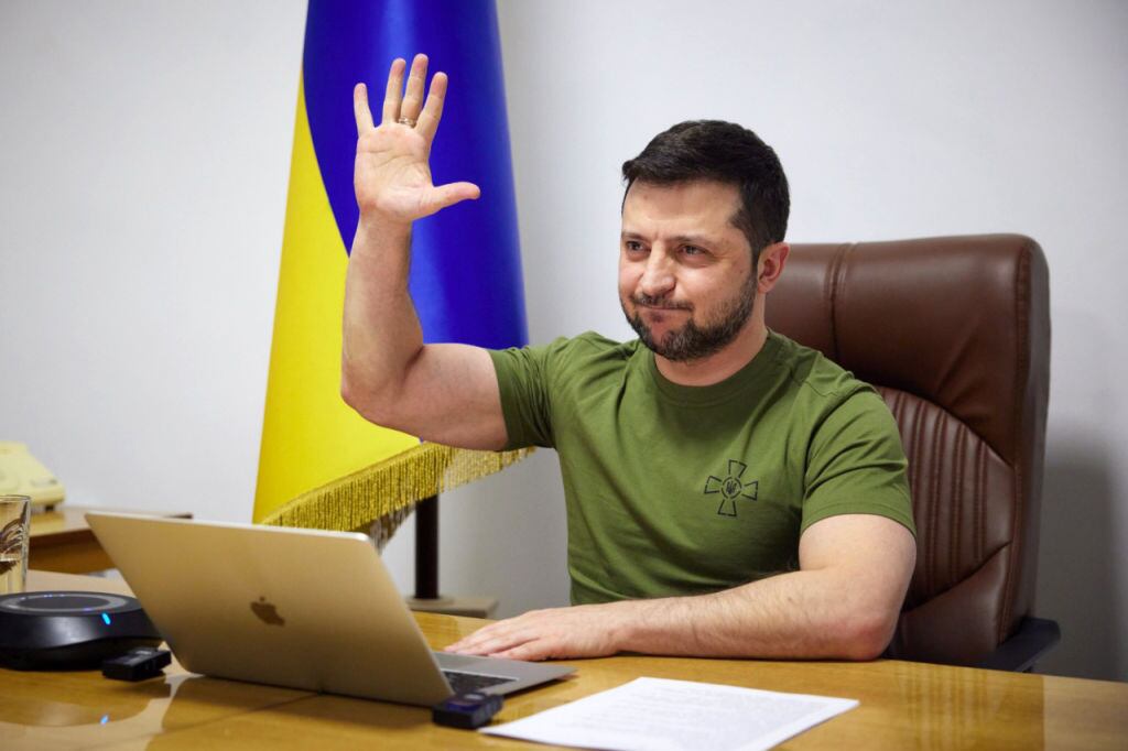 El mandatario ucraniano Volodimir Zelenski habla ante el congreso de EEUU