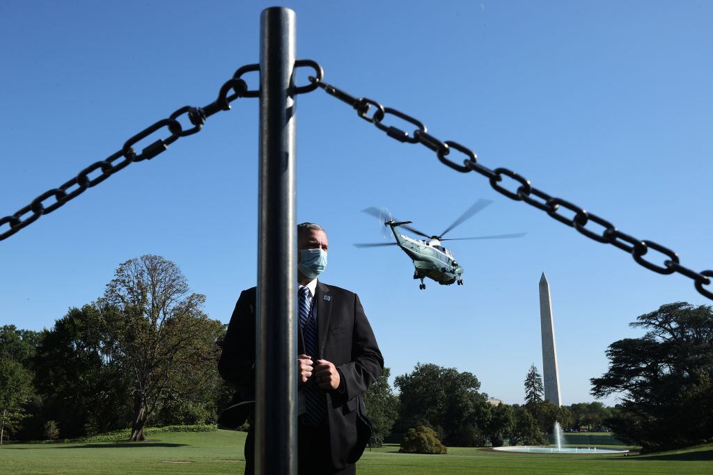 Agente del servicio secreto ante salida de Trump en helicóptero desde la Casa Blanca