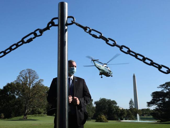 Agente del servicio secreto ante salida de Trump en helicóptero desde la Casa Blanca