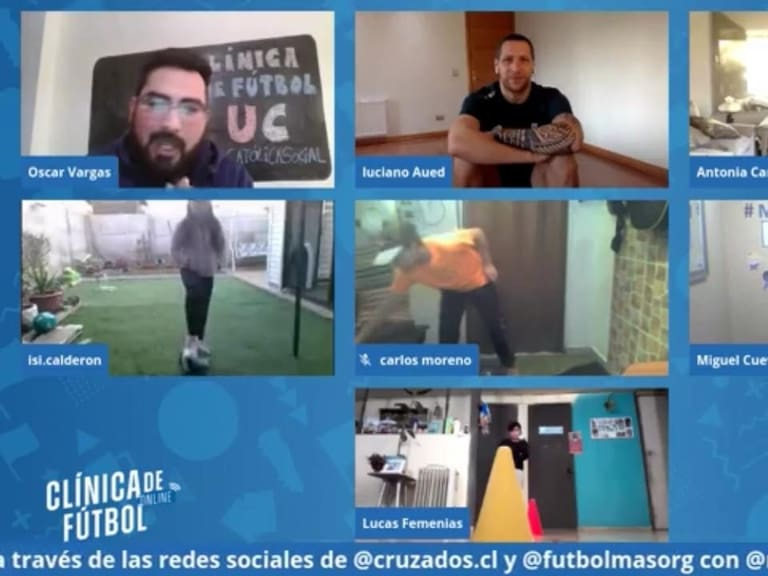 Jugadores del plantel femenino y masculino de la UC realizaron clínica de fútbol virtual