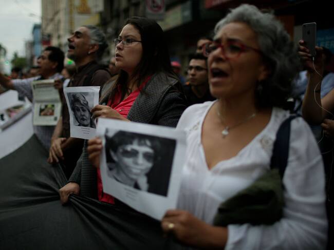 Manifestación contra el asesinato de periodistas en Ciudad de México