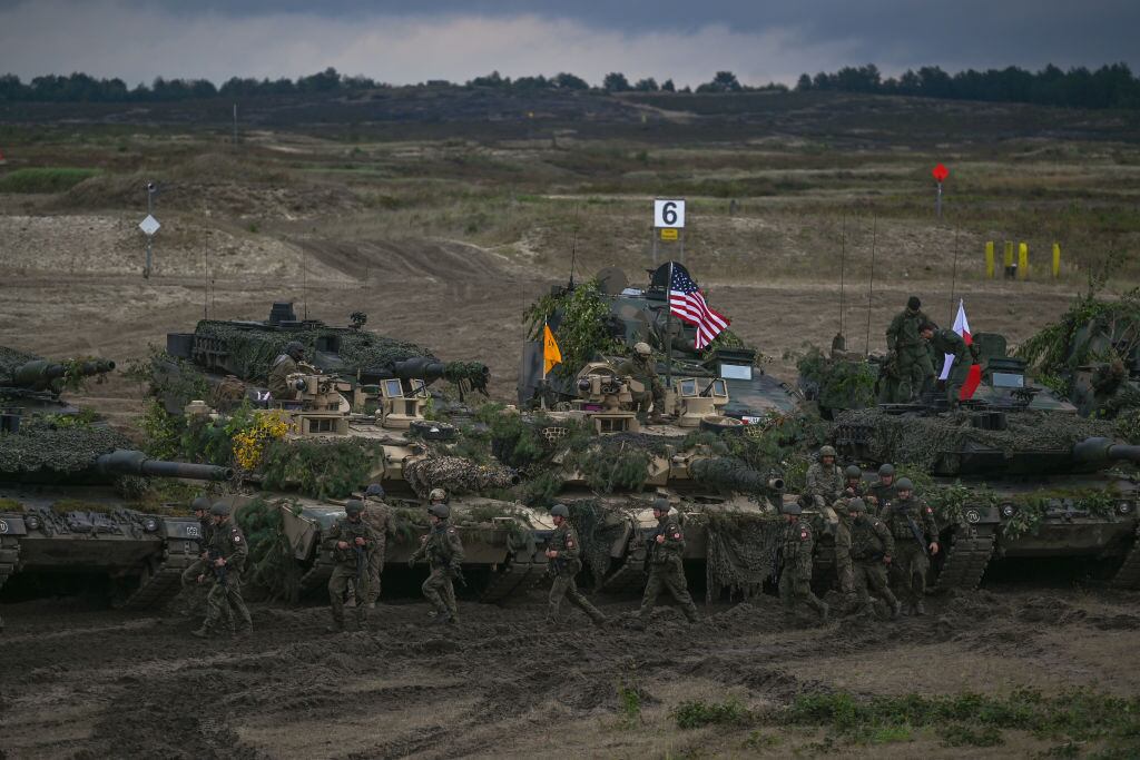 Los tanques Abrams de Estados Unidos en ejercicios militares