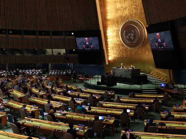 El salón de la asamblea general de la ONU en Nueva York