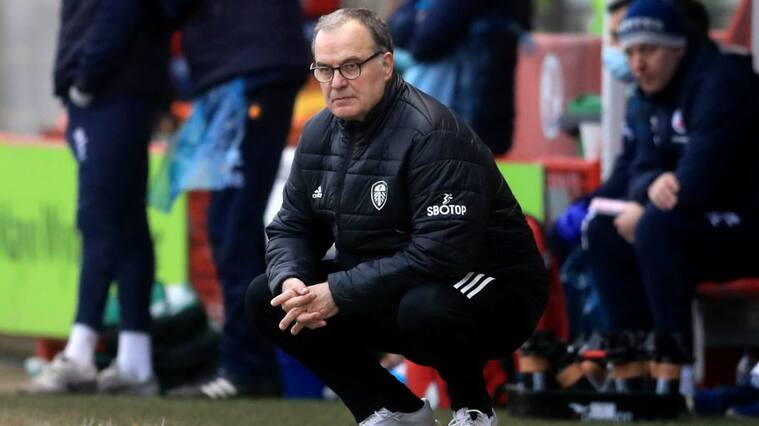 Leeds United manager Marcelo Bielsa on the touchline during the Emirates FA Cup third round match at the People's Pension Stadium, Crawley. (Photo by Adam Davy/PA Images via Getty Images)