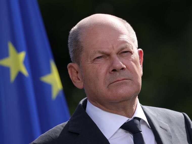 El canciller de Alemania, Olaf Scholz, ante la prensa