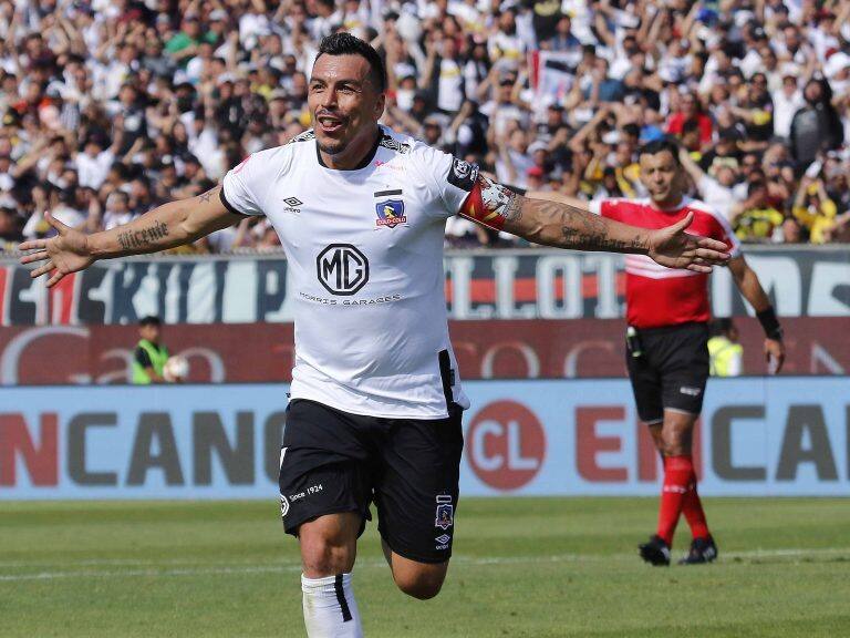 05 DE OCTUBRE DE 2019/SANTIAGOEsteban Paredes en festejo de su gol, durante el partido valido por la fecha 9 de la segunda ronda del Campeonato Nacional AFP PlanVital 2019, entre Colo Colo y Universidad de Chile, disputado en el Estadio Monumental.
FOTO: LEONARDO RUBILAR CHANDIA/AGENCIAUNO