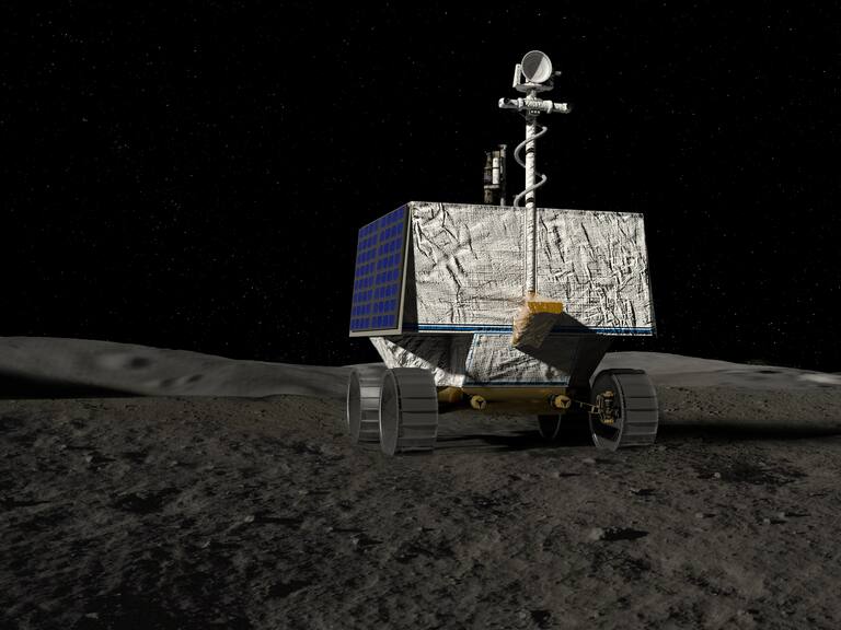 Imagen recreada del rover Viper que cumplirá una misión en la Luna