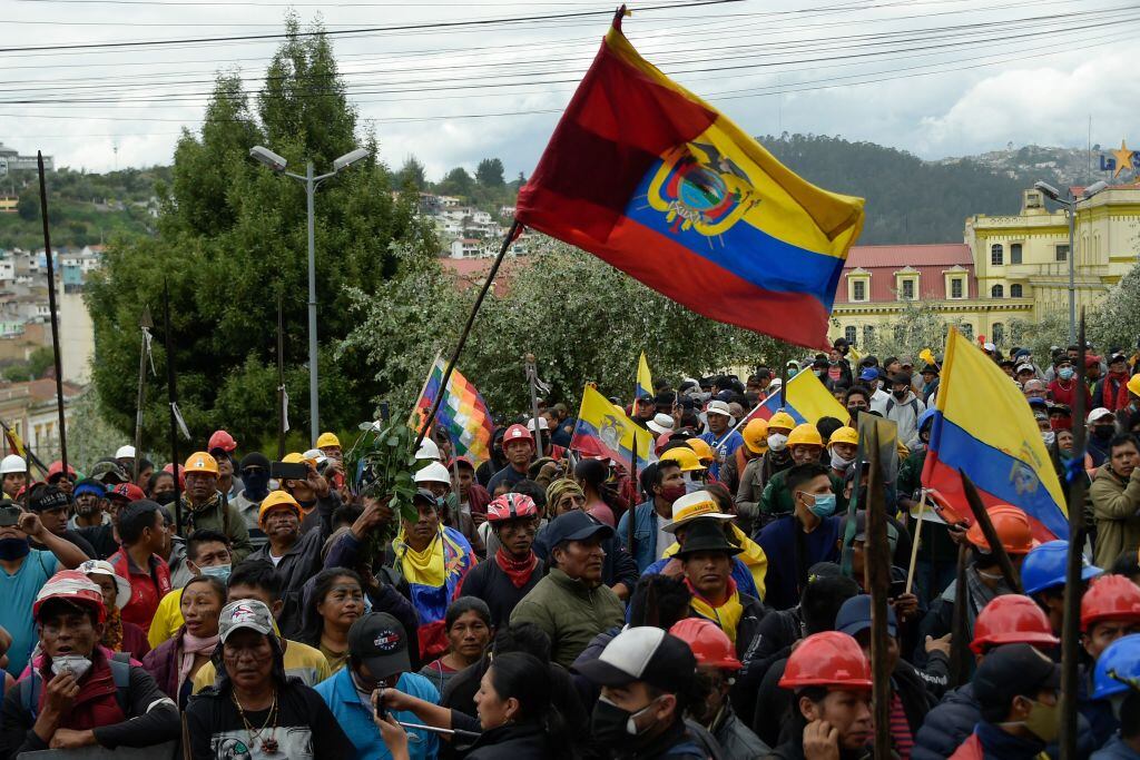Imagen de las masivas protestas contra el gobierno en Ecuador