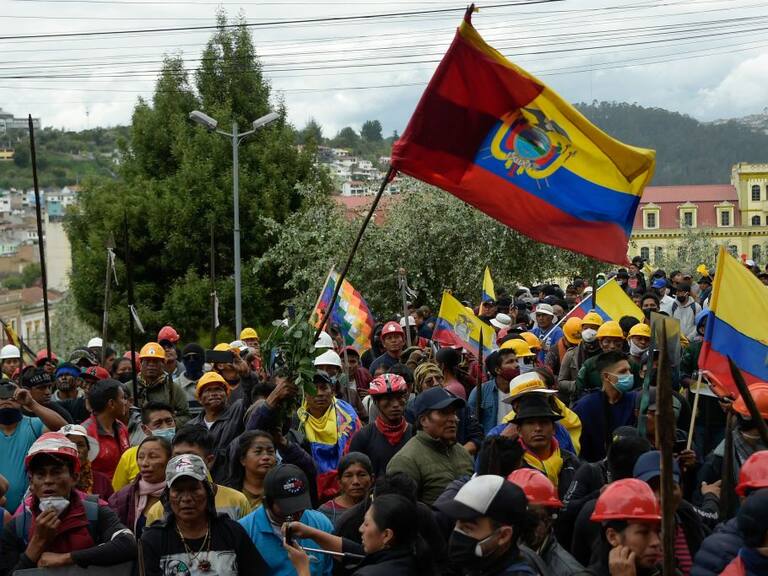 Imagen de las masivas protestas contra el gobierno en Ecuador