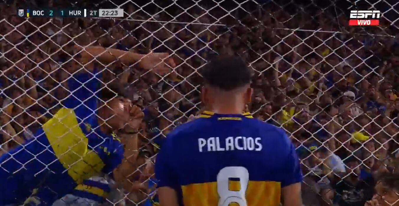 Carlos Palacios marcó un golazo en duelo de Boca ante Huracán por la Liga Argentina | Captura de pantalla ESPN
