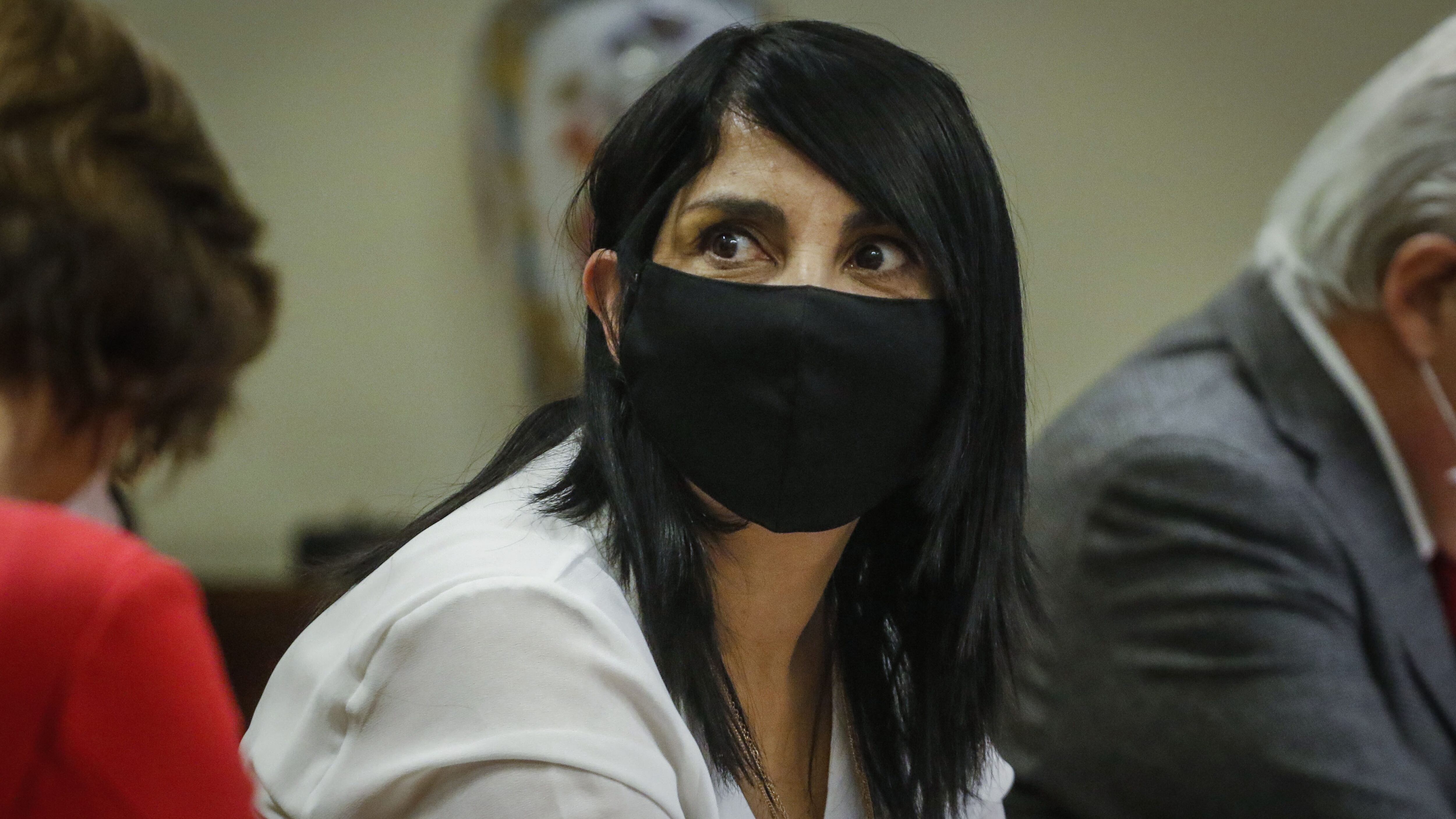 15 de abril del 2020/SANTIAGOKarla Rubilar, ministra Secretaria General de Gobierno, participa en la reunión del comité de emergencia por el covid 19, en el Palacio de La Moneda.
FOTO: SEBASTIAN BELTRAN GAETE/AGENCIAUNO