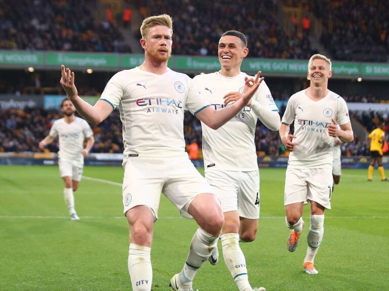 Kevin de Bruyne anotó un póker ante el Wolverhampton y acercó al Manchester City a la corona de la Premier