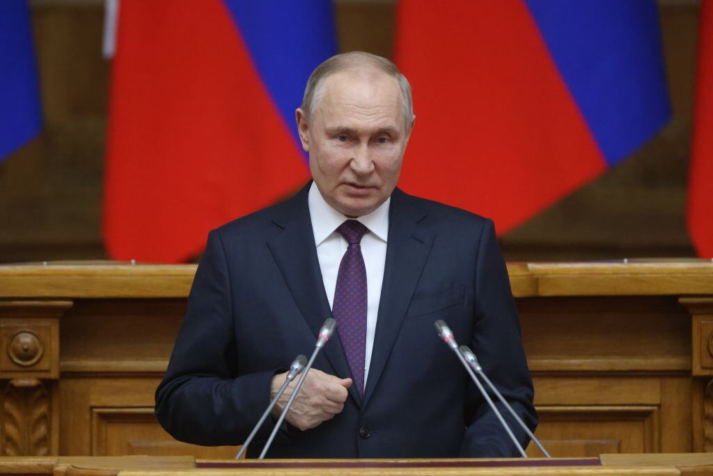 El presidente de Rusia, Vladimir Putin, habla en San Petersburgo