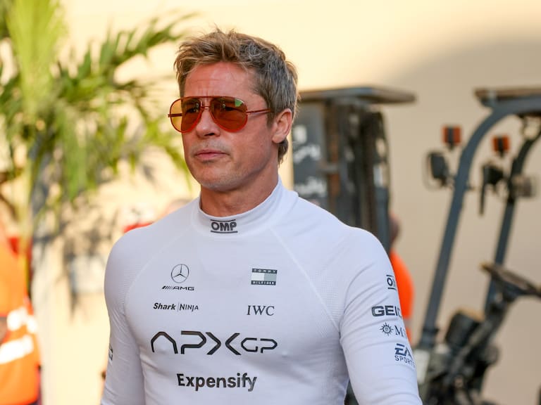 Brad Pitt, brad pittactor playing Sonny Hayes, a driver of the fictional Apex APXGP F1 team in the upcoming 'F1' movie directed by Joseph Kosinski, is seen in a paddock ahead of Formula 1 Abu Dhabi Grand Prix at Yas Marina Circuit on December 5th, 2024 in Abu Dhabi, United Arab Emirates. (Photo by Beata Zawrzel/NurPhoto via Getty Images)