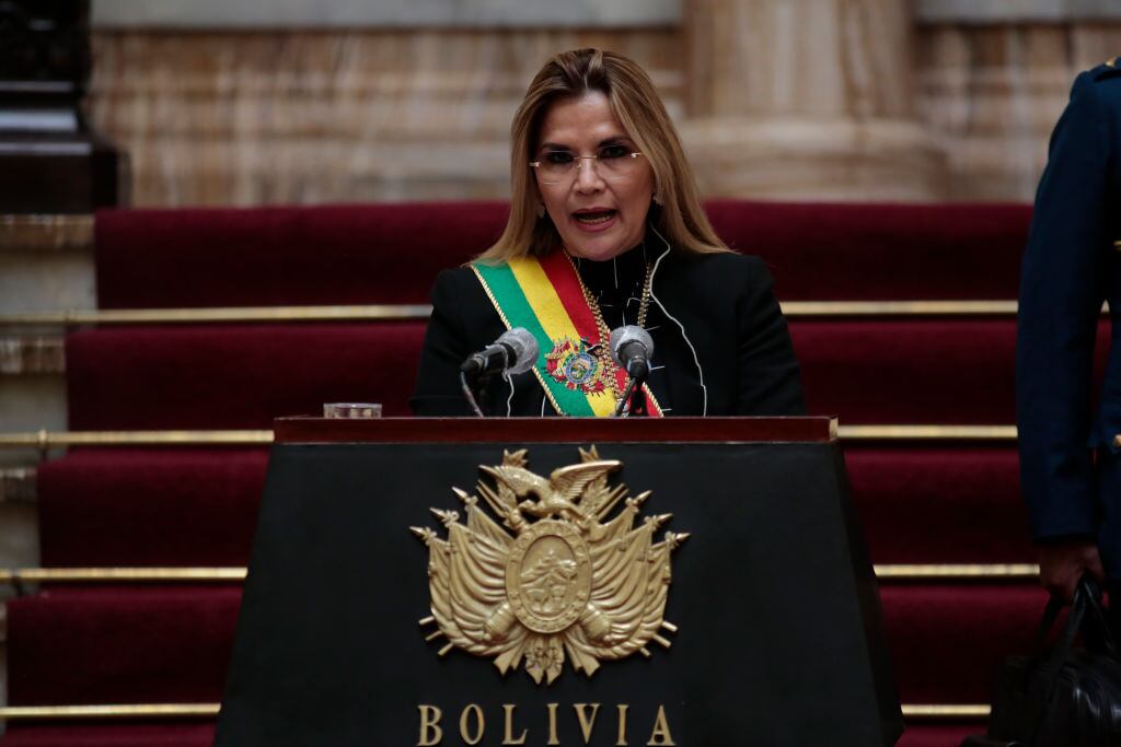 Jeanine Añez durante su mandato interino en 2020