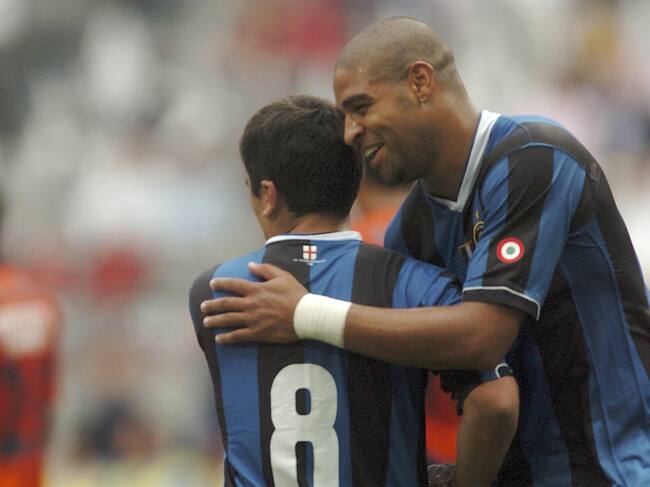 Adriano y David Pizarro en el Inter de Milán, año 2006. Foto: Getty Images