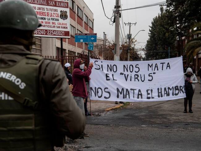 La protestas contra el hambre en Santiago de Chile