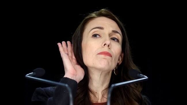 WELLINGTON, NEW ZEALAND - NOVEMBER 02: Jacinda Ardern speaks to media during a Labour press conference at Parliament on November 02, 2020 in Wellington, New Zealand. Labour's Jacinda Ardern claimed a second term as prime minister after claiming a majority in the 2020 New Zealand General Election on Saturday 17 October, claiming 64 seats. (Photo by Hagen Hopkins/Getty Images)