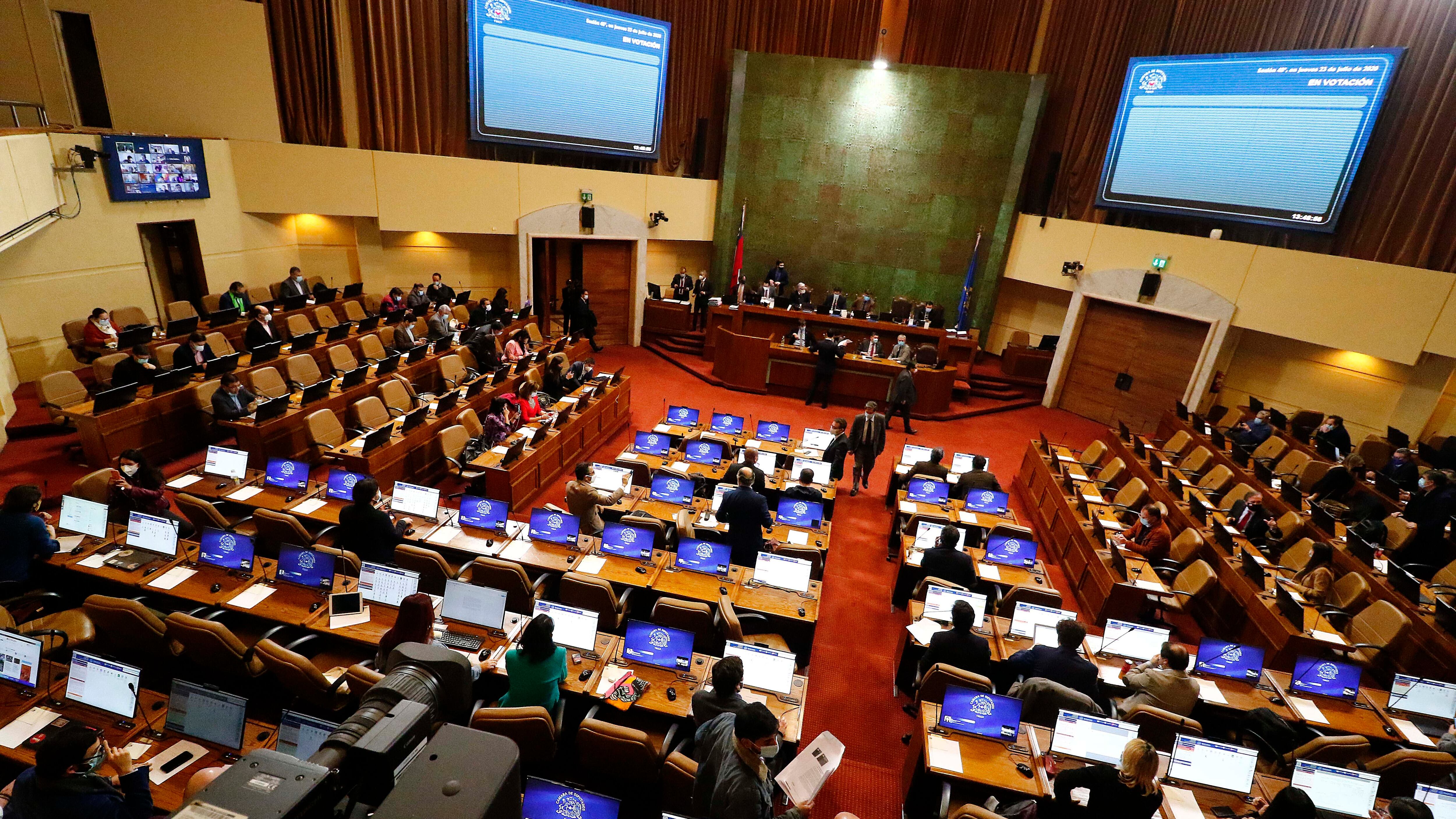 23 DE JULIO DE 2020/VALPARAISOVista general, durante la sesion especial de la Camara de Diputados, citada para discutir y votar el proyecto de reforma constitucional que permite el retiro de parte de los ahorros previsionales, en el marco de la pandemia por el Coronavirus..
FOTO: LEONARDO RUBILAR CHANDIA/AGENCIAUNO