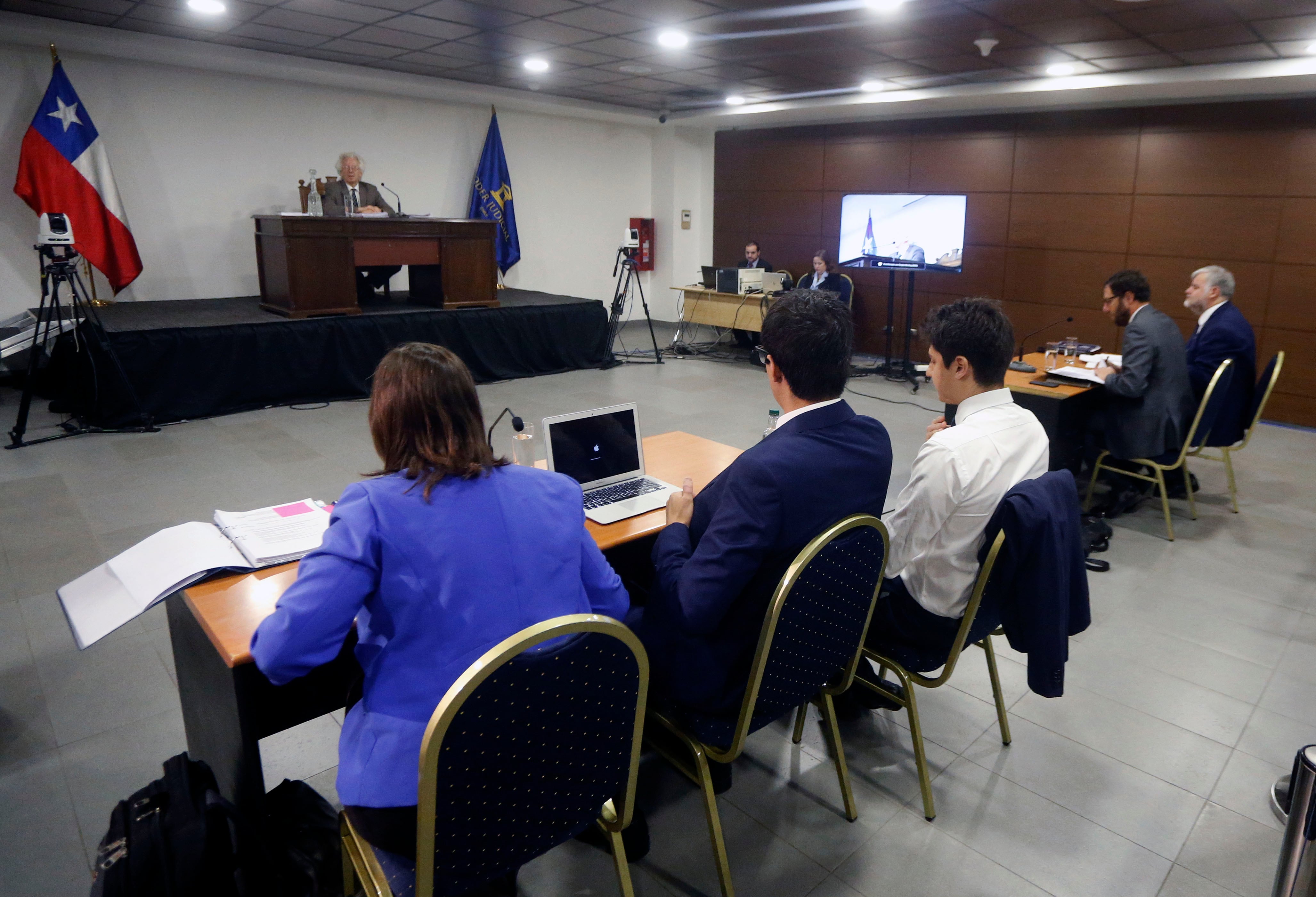 Vista General de  una videoconferencia con Japón, en las dependencias de la Corte Suprema, durante una  nueva audiencia en el caso de  Nicolás Zepeda,  que lo involucra como  principal acusado en la desaparición de la ciudadana japonesa Narumi Kurosaki. FOTO:CRISTOBAL ESCOBAR/AGENCIAUNO
