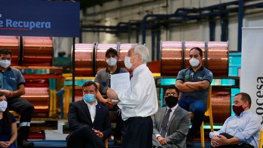 Presidente Piñera en planta de Cerrillos