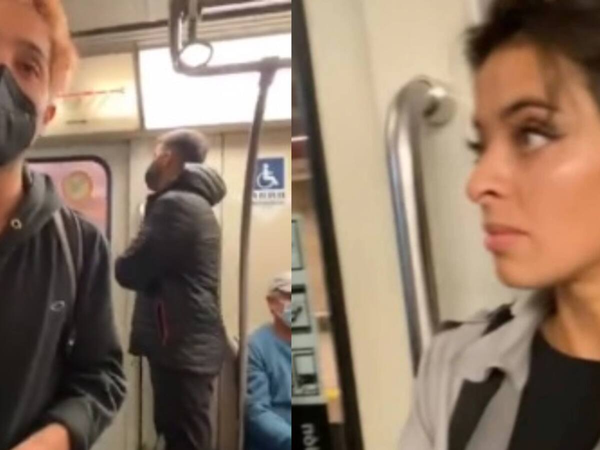 Encaran en el Metro de Santiago a una influencer por no usar mascarilla