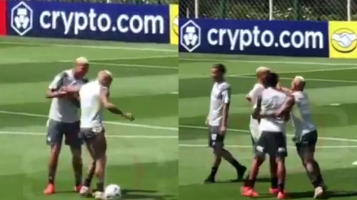 El cruce entre Eduardo Vargas y Deyverson a un día de la final de la Copa Libertadores: tuvieron que separarlos