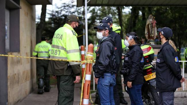 La policía custodia la zona del homicidio de Javier Ordóñez