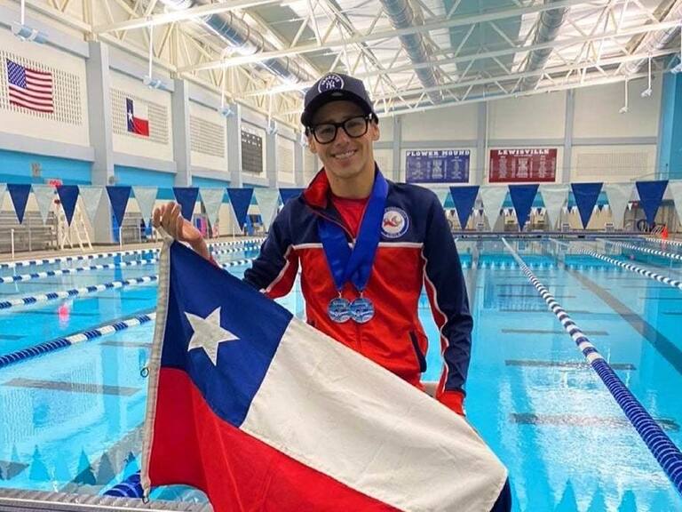 Nadador paralímpico Alberto Abarza ganó tres medallas de oro en Estados Unidos