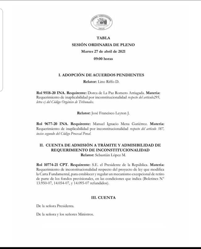 Trámite del Tribunal Constitucional