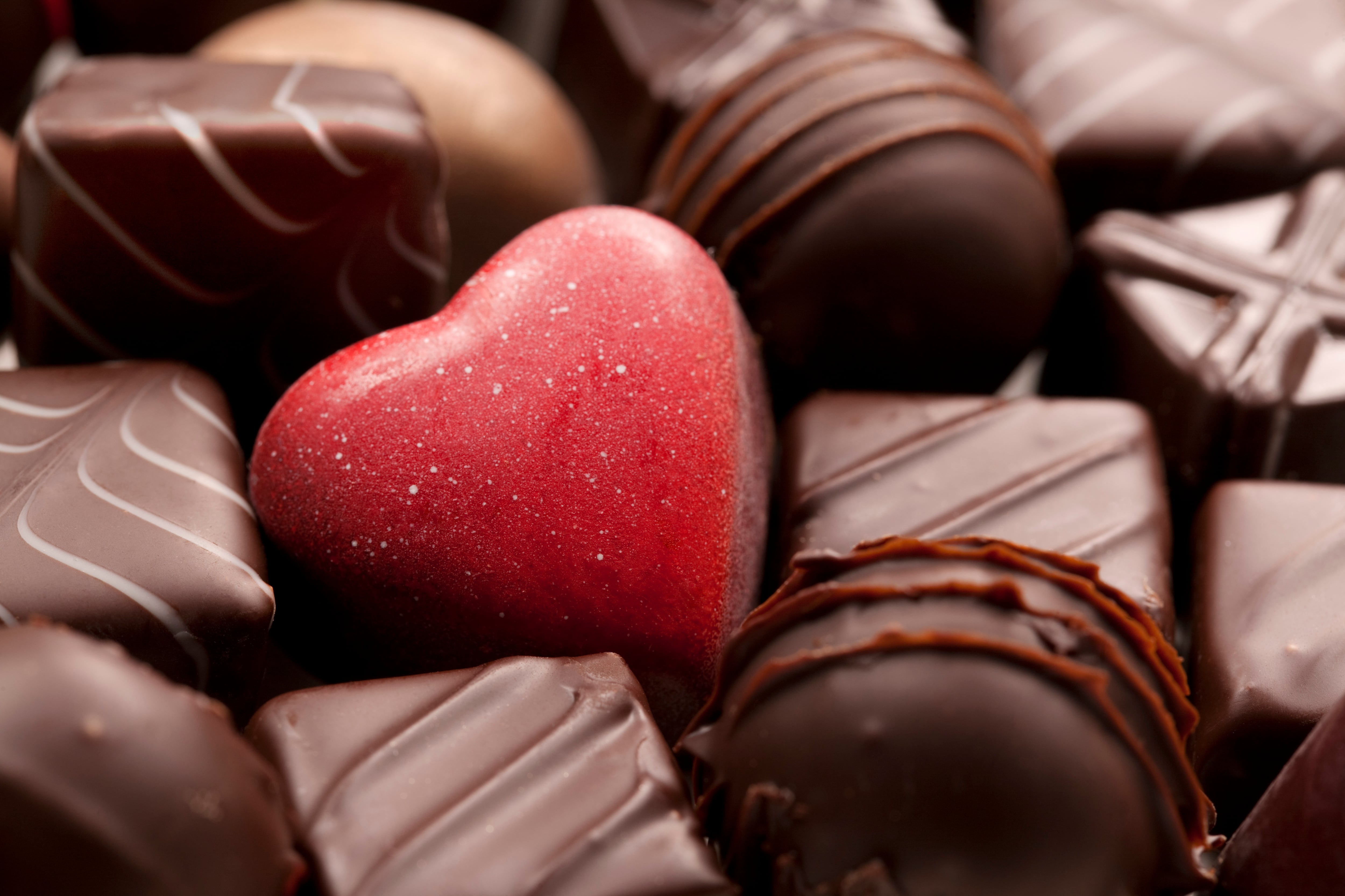 Delicious chocolate pralines. Short depth-of-field.