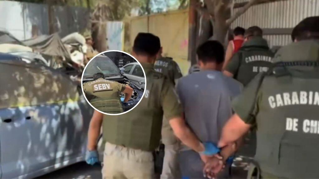 Carabineros desbarata taller clandestino en Colina: había autos robados en pleno desarme