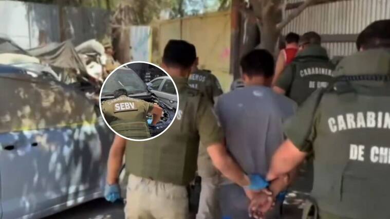Carabineros desbarata taller clandestino en Colina: había autos robados en pleno desarme