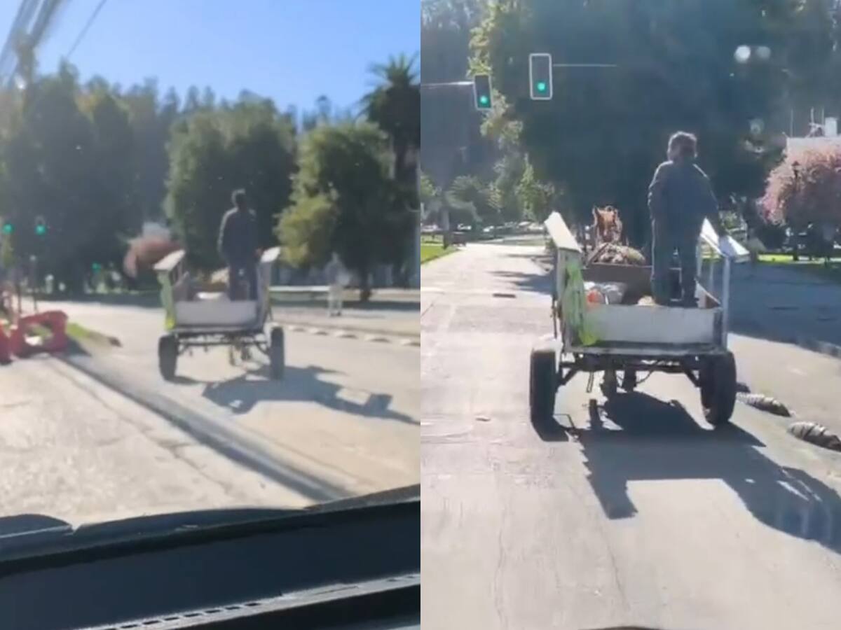 “Empezaron a ahorrar en Concepción”: hombre genera risas tras ser captado en carreta durante alza de bencinas