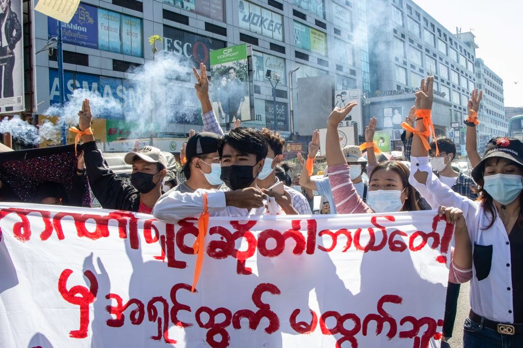 Manifestaciones ciudadanas en contra de la junta militar en Myanmar