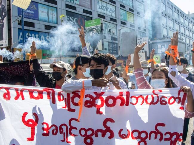 Manifestaciones ciudadanas en contra de la junta militar en Myanmar