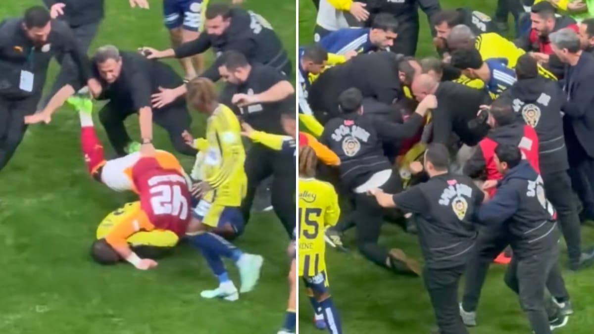 Importante clásico del fútbol europeo terminó en brutal batalla campal: debió intervenir la policía