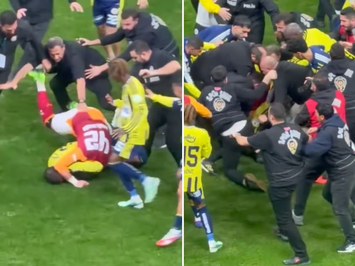 Importante clásico del fútbol europeo terminó en brutal batalla campal: debió intervenir la policía