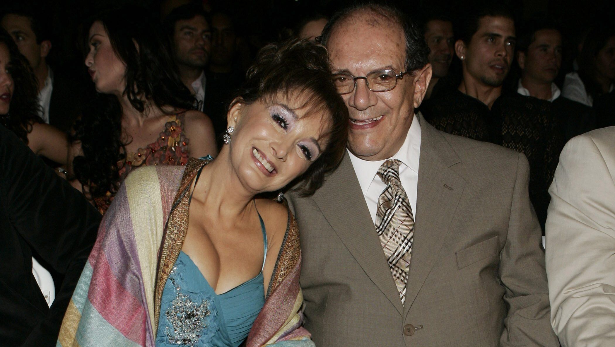 Maria Antonieta de las Nieves and guest during Dame Chocolate Novela Premiere - Arrivals at Telemundo Studio B in Miami, Florida, United States. (Photo by John Parra/WireImage)