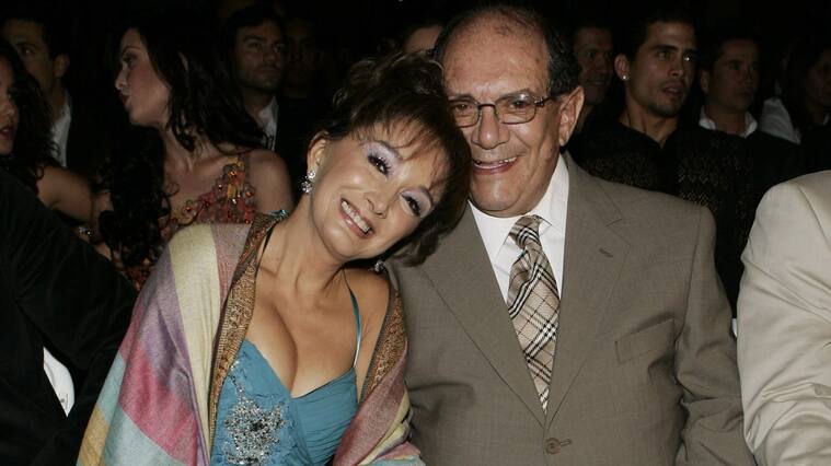 Maria Antonieta de las Nieves and guest during Dame Chocolate Novela Premiere - Arrivals at Telemundo Studio B in Miami, Florida, United States. (Photo by John Parra/WireImage)