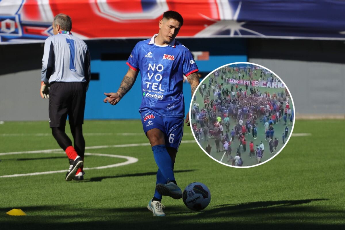 Escandaloso final: hinchas de la U invaden la cancha en el partido de despedida de Matías Rodríguez