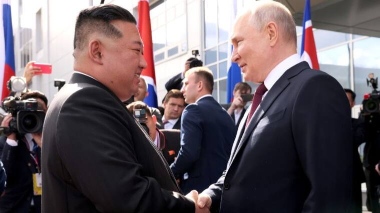 Kim Jong-un y Vladímir Putin en Rusia