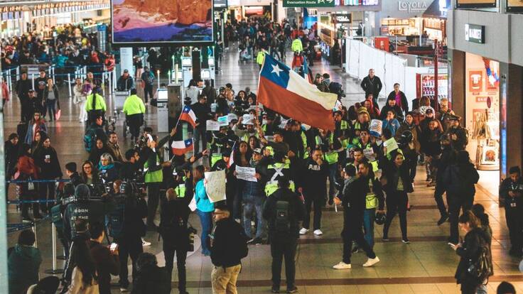 Paro en el Aeropuerto de Santiago: trabajadores inician huelga indefinida tras no lograr acuerdo con Nuevo Pudahuel