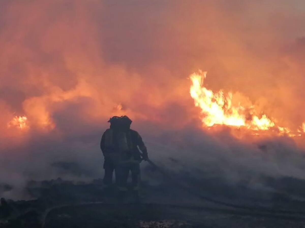 Incendio de gran magnitud afectó a una fábrica de pallets en las cercanías del aeropuerto de Pudahuel