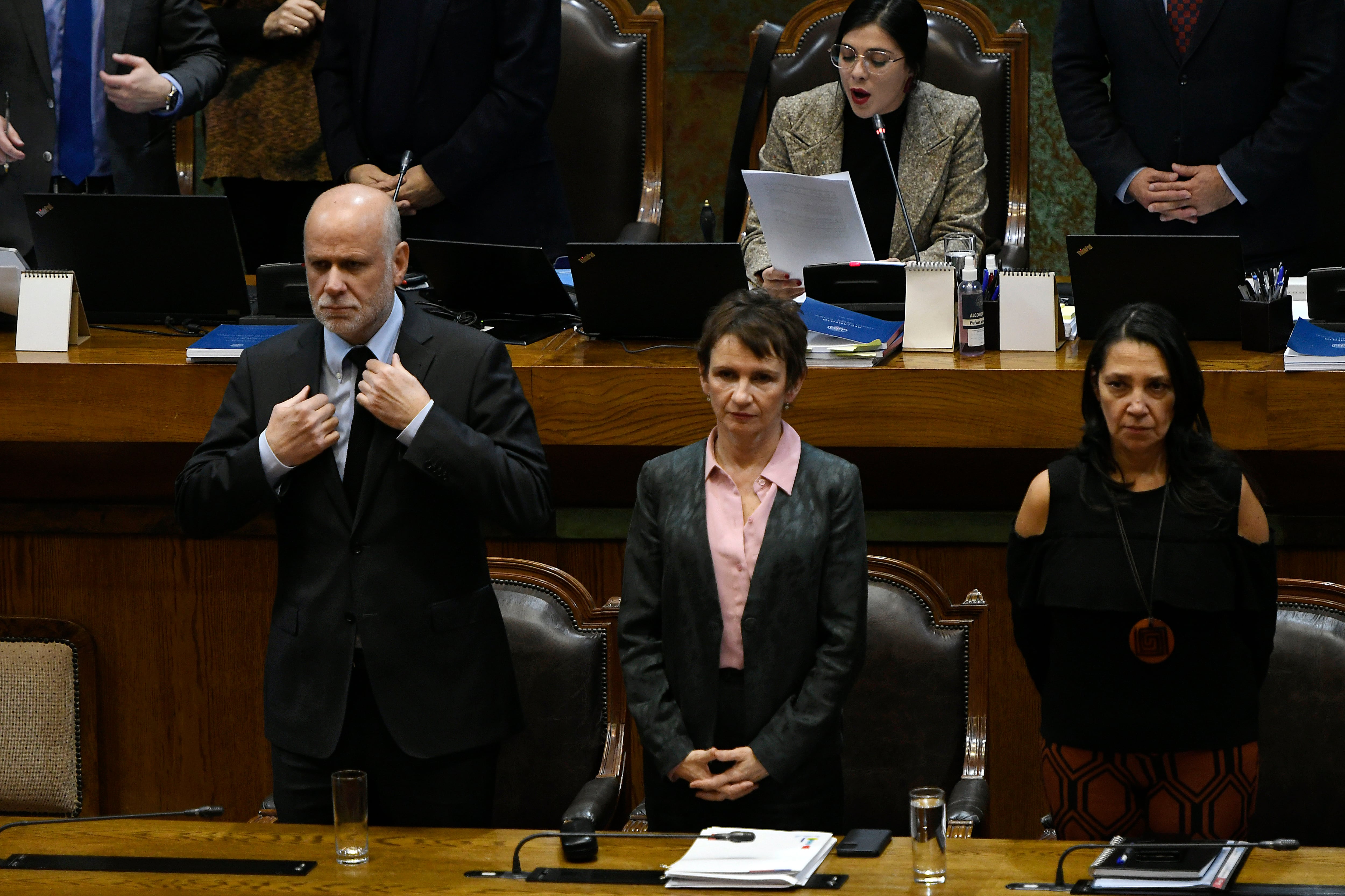 03 DE MAYO DE 2024 / VALPARAISO
MInistra Carolina Toha , Alvaro Elizalde , Macarena Lobos en la testera , durante la sesion especial donde discuten reglas del uso de la fuerza y el proyecto que crea el Ministerio de Seguridad Pública.
FOTO: PABLO OVALLE ISASMENDI/ AGENCIAUNO