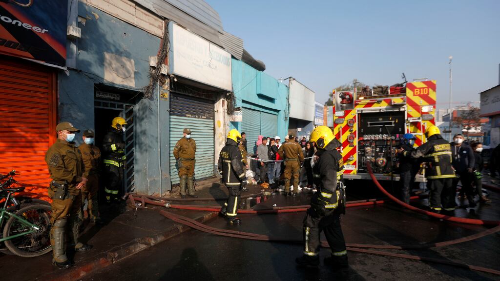 Incendio, cité, santiago, bomberos
