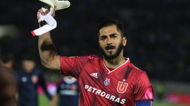 17 DE OCTUBRE DE 2019/SANTIAGOJhonny Herrera celebra al final del partido valido por la fecha 10 de la segunda ronda del Campeonato Nacional AFP PlanVital 2019, entre Universidad de Chile e Iquique, disputado en el Estadio Nacional.
FOTO: JAVIER VERGARA/AGENCIAUNO