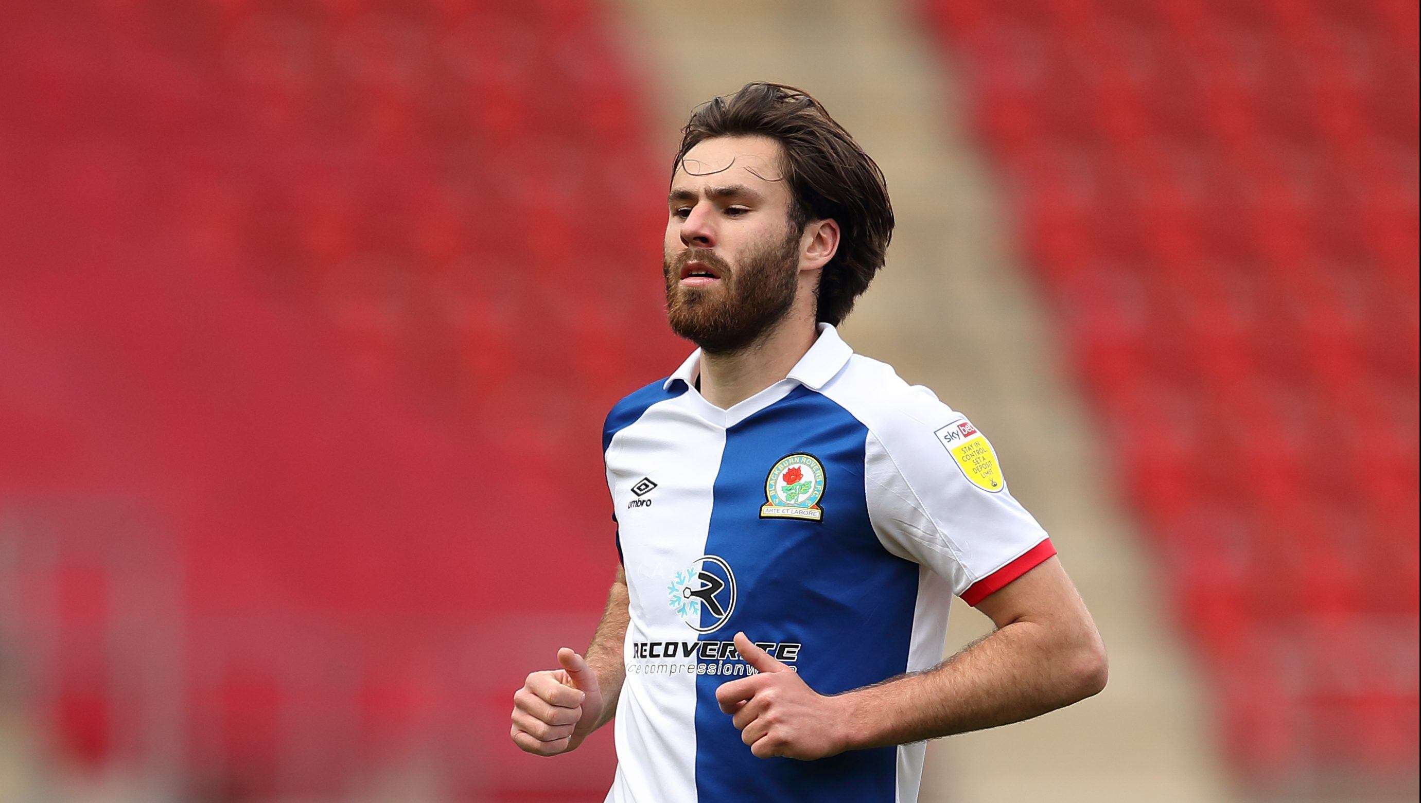 ROTHERHAM, ENGLAND - MAY 01: Ben Brereton of Blackburn Rovers during the Sky Bet Championship match between Rotherham United and Blackburn Rovers at AESSEAL New York Stadium on May 1, 2021 in Rotherham, England. Sporting stadiums around the UK remain under strict restrictions due to the Coronavirus Pandemic as Government social distancing laws prohibit fans inside venues resulting in games being played behind closed doors. (Photo by James Williamson - AMA/Getty Images)