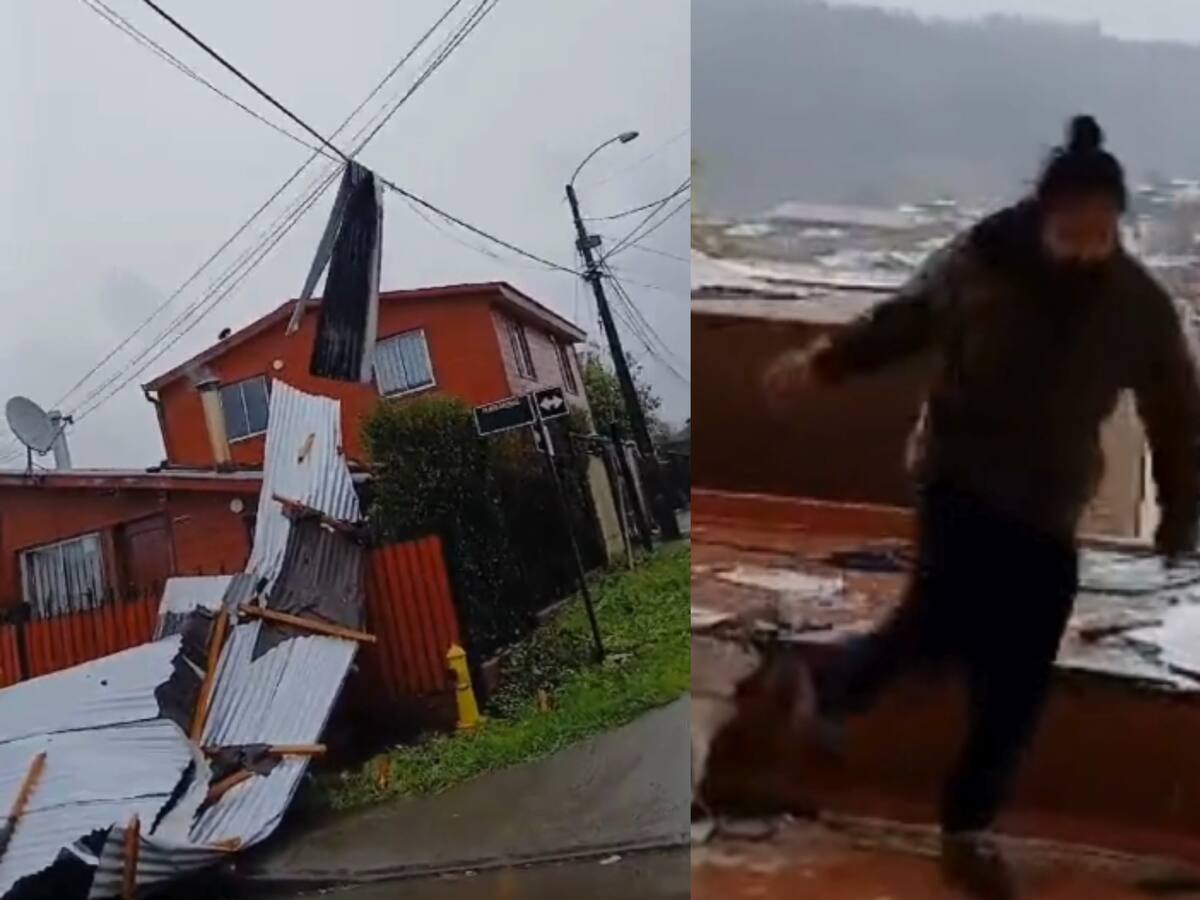 Sistema frontal en Chile: iglesia es destrozada por fuertes vientos